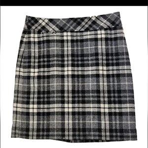LL Bean Plaid Women's Skirt - Black and White Sz 8 Y2K